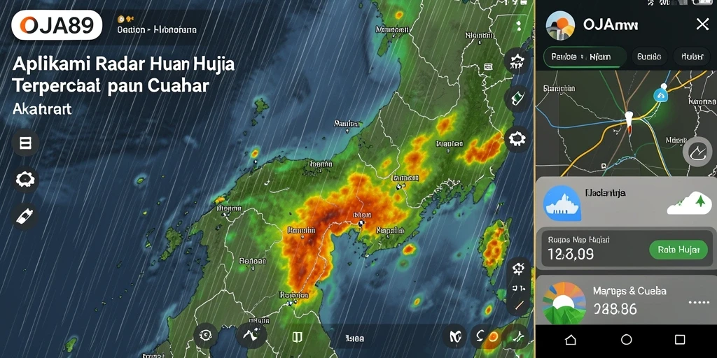 Tampilan antarmuka OJA89 yang menampilkan fitur Radar Hujan.