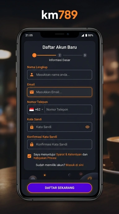Tampilan halaman daftar km789