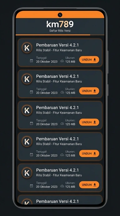 Tampilan riwayat versi km789